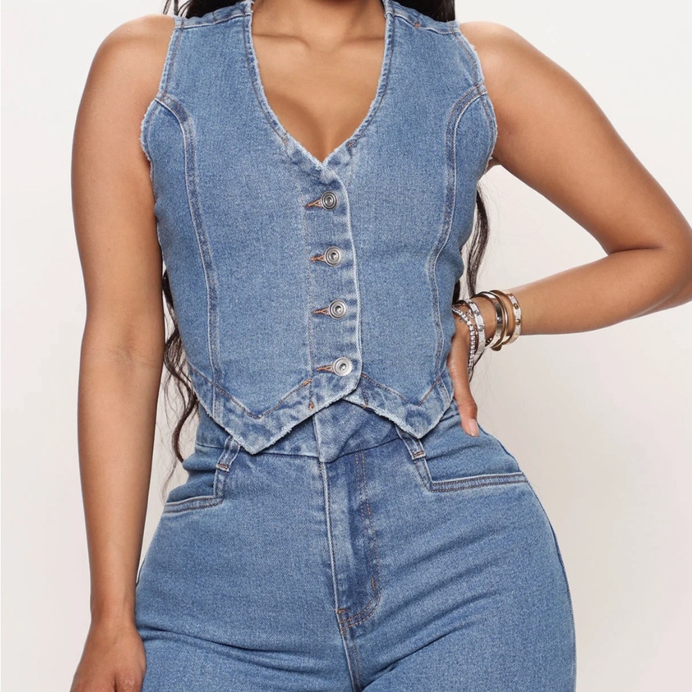 Western denim vest